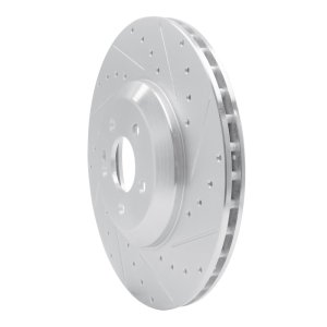 Mercedes-Benz E43 AMG Brake Rotor (1) - Rear Right - R1 Concepts - Drilled & Slotted - Silver - `17-`23